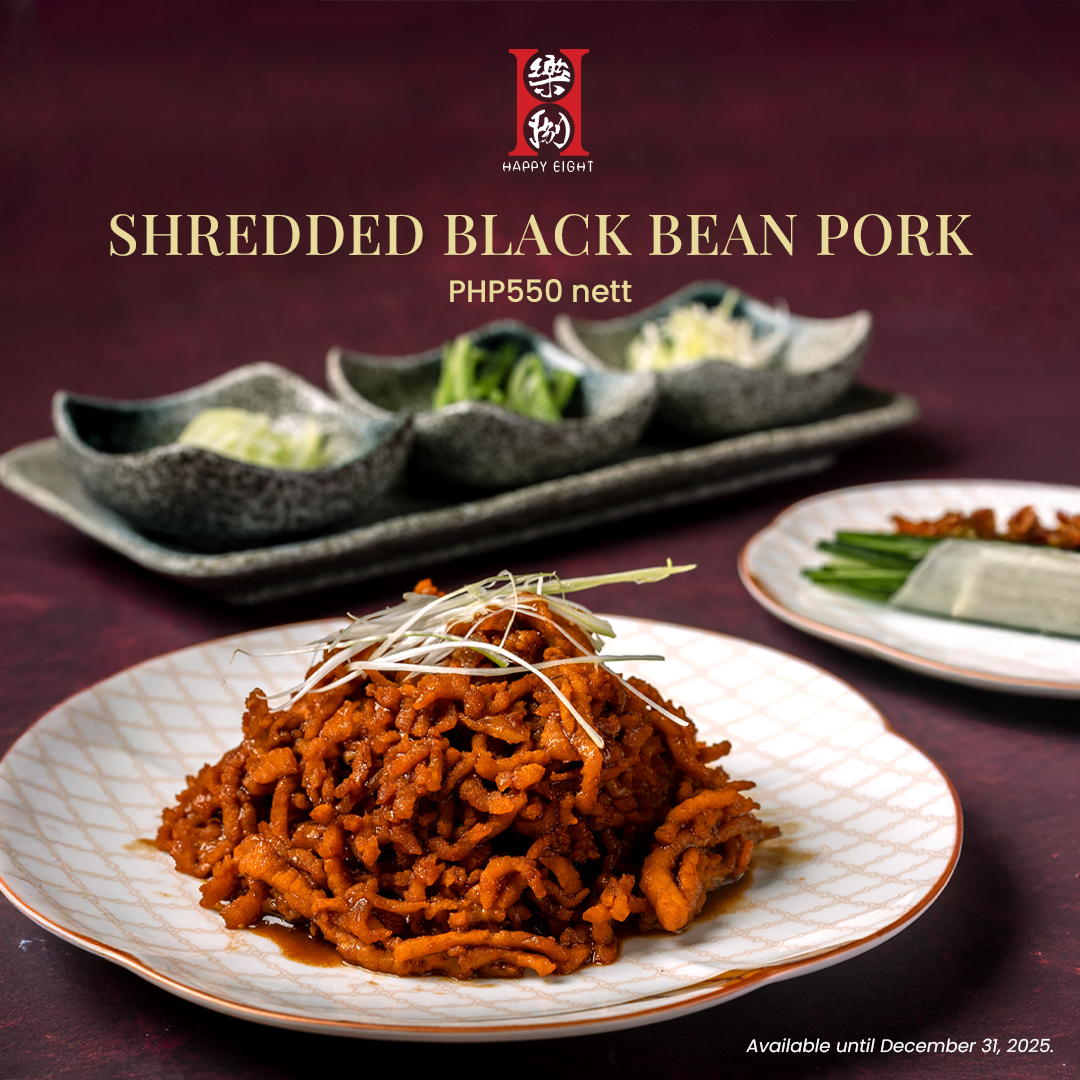 Savory, aromatic pork in rich black bean sauce,  served with Chinese crepe.