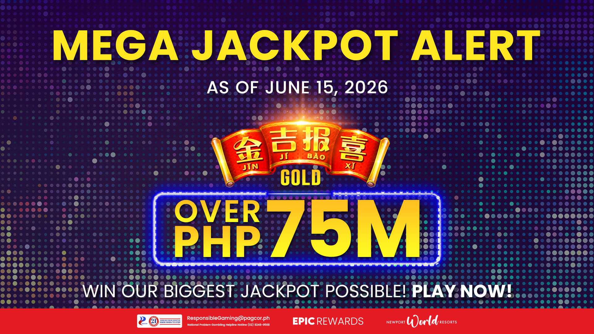 MEGA JACKPOT ANNOUNCEMENT