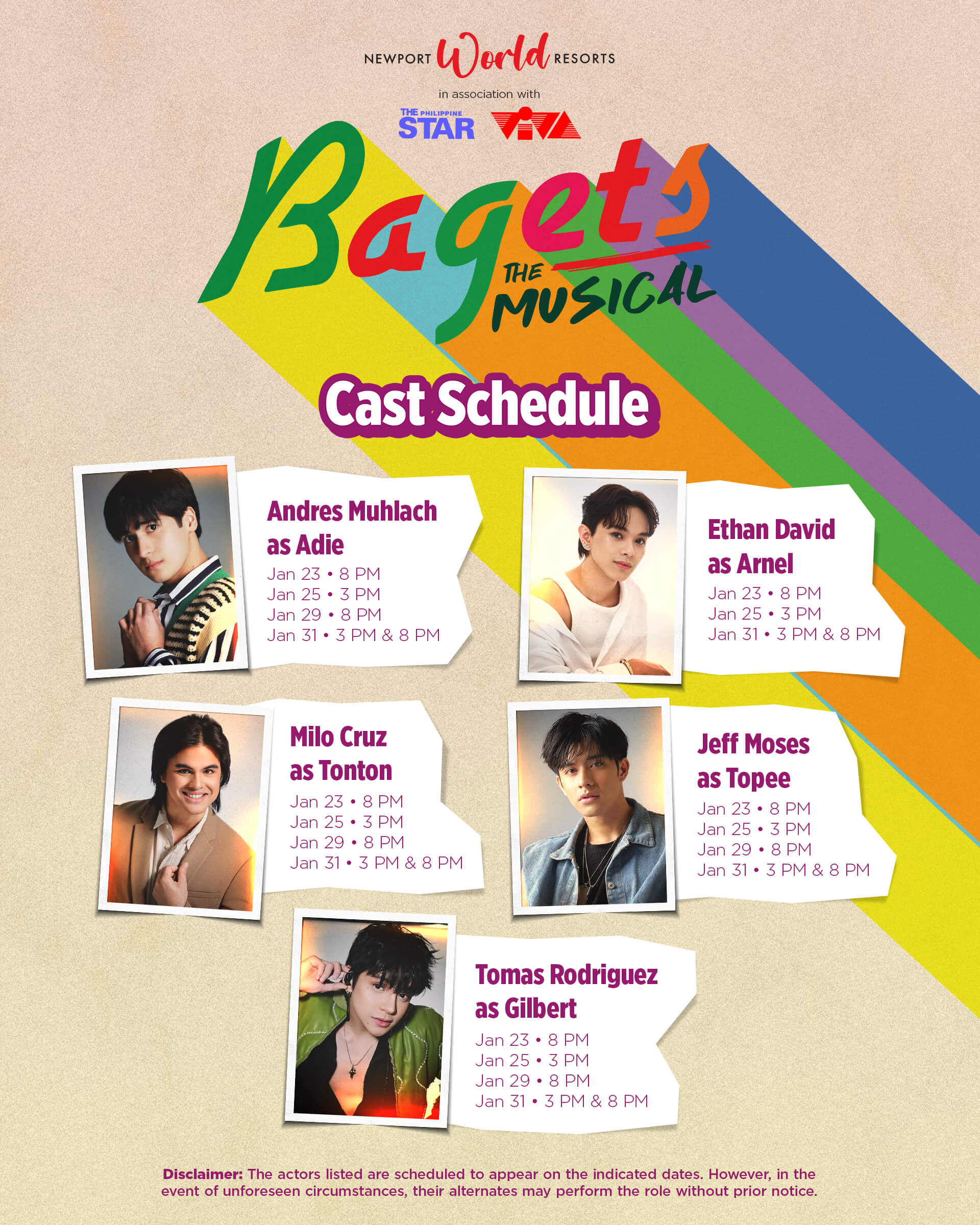 Newport World Resorts drops Bagets The Musical cast schedule for opening week