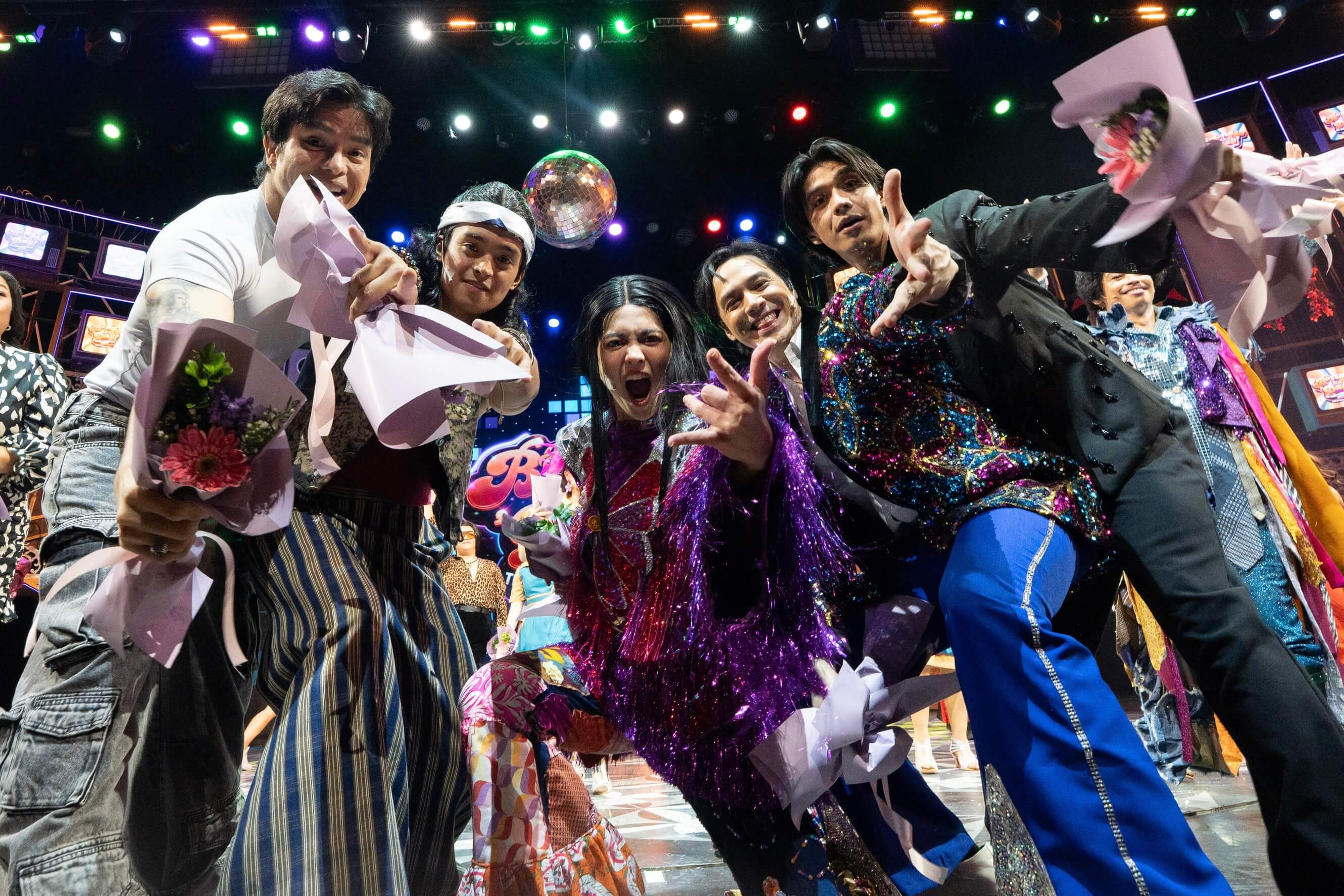 From left: Anthony Rosaldo as alternate for Romer Pasion, KD Estrada as Burn Rivera, Atasha Muhlach as Annie Batungbakal, Sam Concepcion as alternate for Romer Pasion, and Jeff Moses as alternate for Romer Pasion