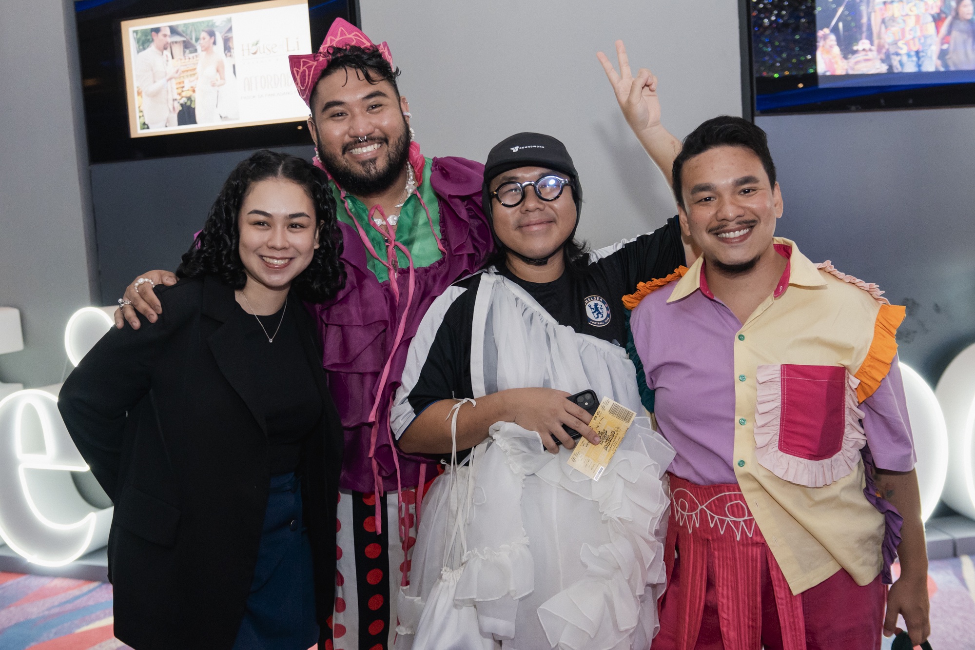 ḢA.MÜ design duo Abraham Guardian (center left) and Mamuro Oki (center right) together with friends