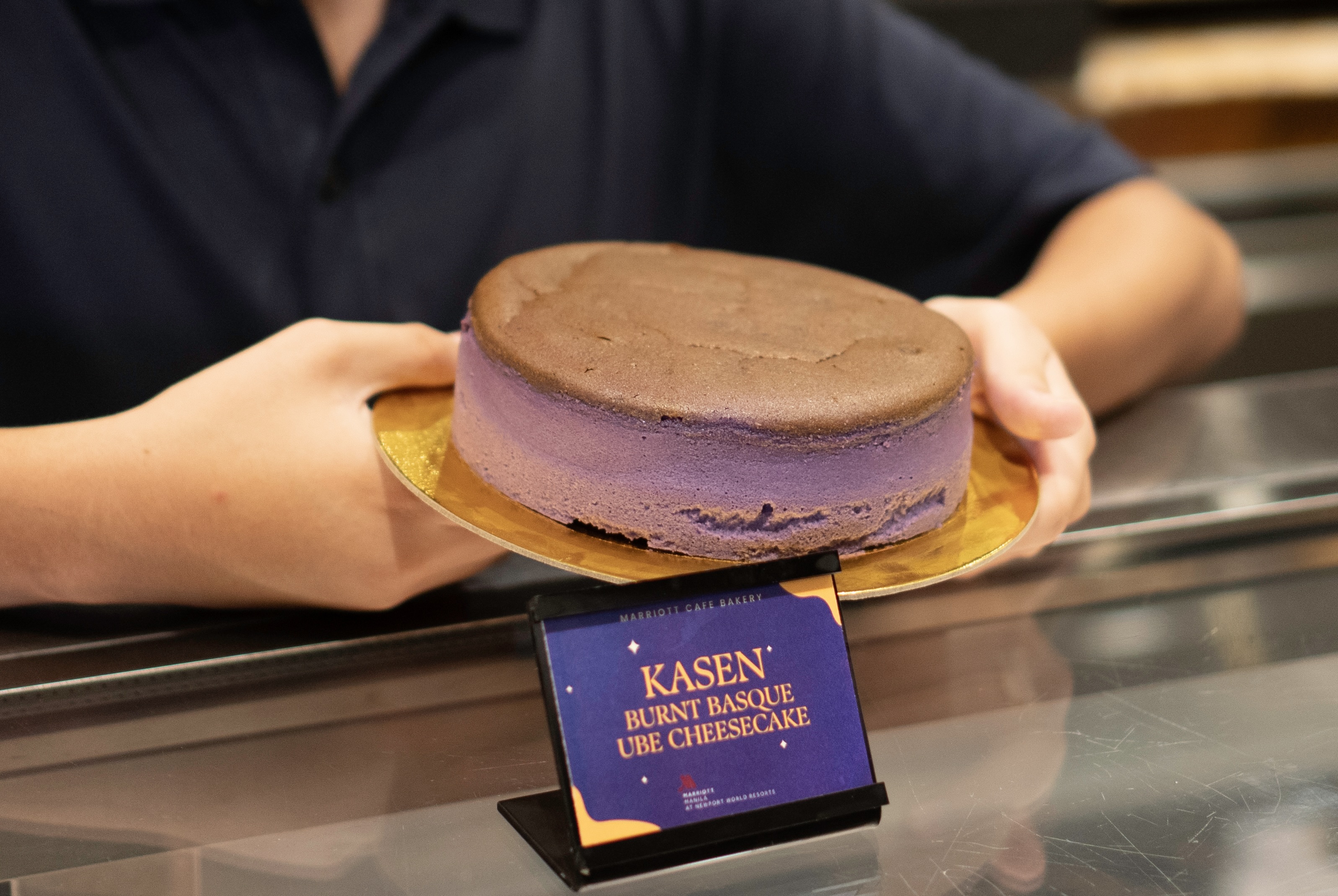 Kasen Burnt Basque Ube Cheesecake at the Marriott Café Bakery, Manila Marriott Hotel at Newport World Resorts