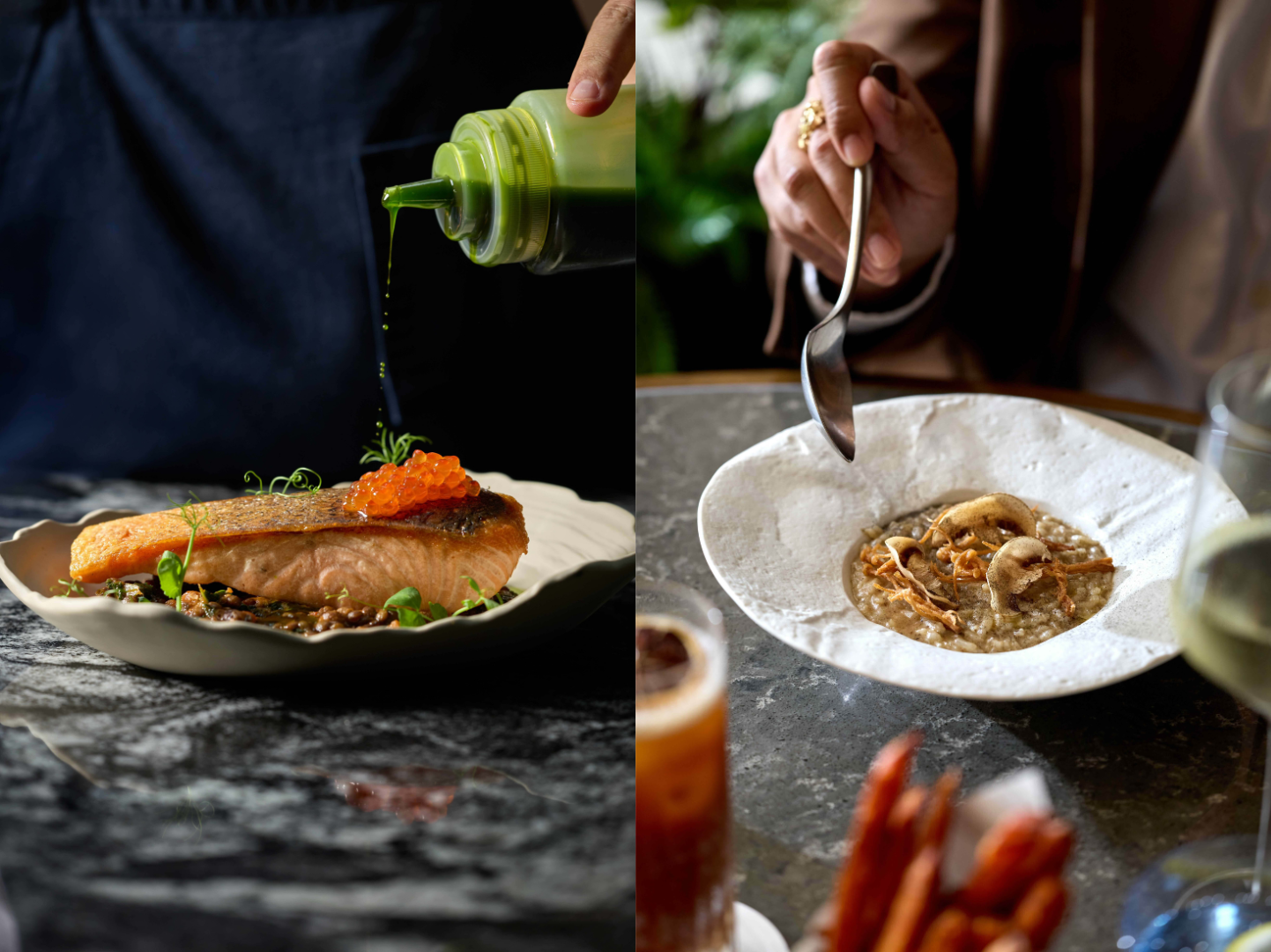 Seared Tasmanian Salmon and Mushroom Risotto at Gordon Ramsay Bar & Grill Philippines, Newport World Resorts