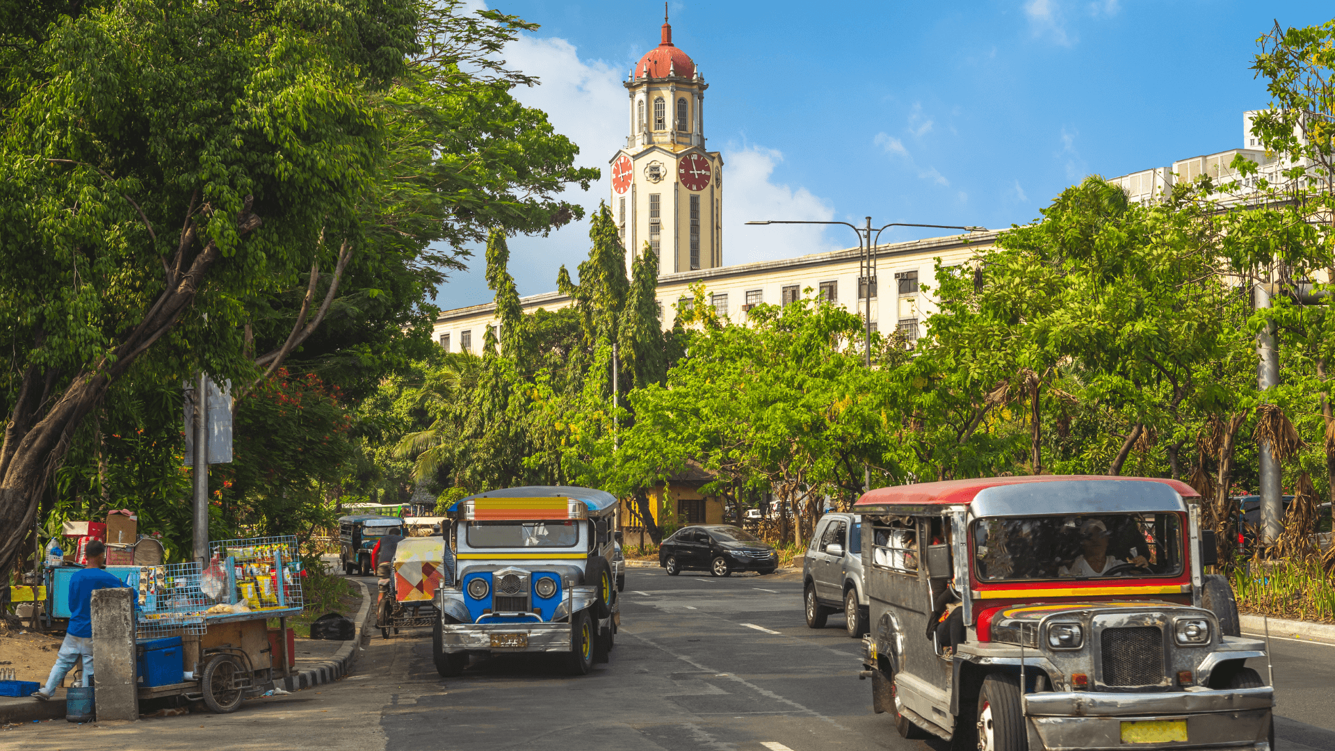 Jeepney on the road